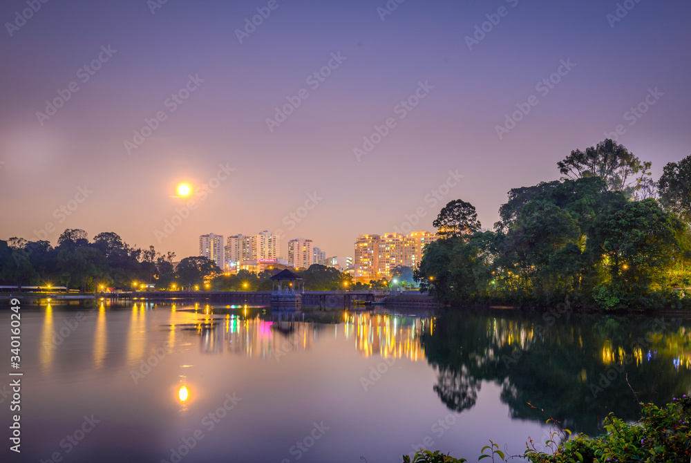 SIngapore 2019, MacRitchie lake by night, Reservoir Park 