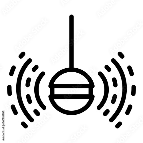 Fish finder sonar icon. Outline fish finder sonar vector icon for web design isolated on white background