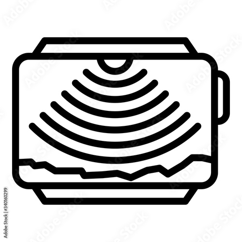 Echo sounder screen icon. Outline echo sounder screen vector icon for web design isolated on white background