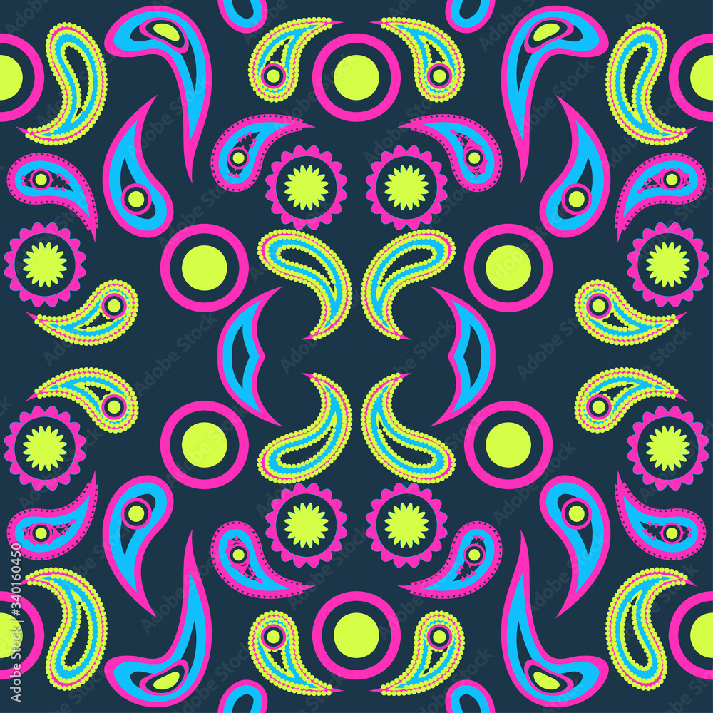 Fototapeta premium Abstract seamless colorful pattern exotic shapes backgrounds