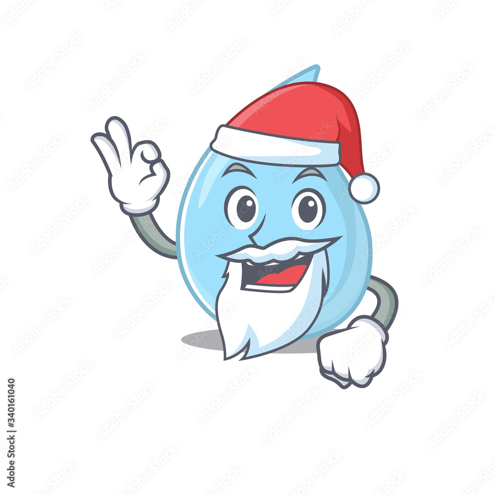 Raindrop Santa cartoon character with cute ok finger Raindrop Santa cartoon character with cute ok finger