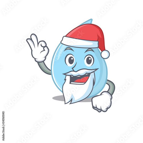 Raindrop Santa cartoon character with cute ok finger © kongvector