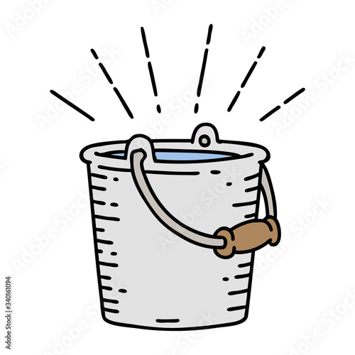 traditional tattoo style bucket of water