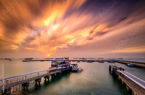 Photography Singapore 2018 Sunrise at Marina South Pier located in Marina South, Singapore