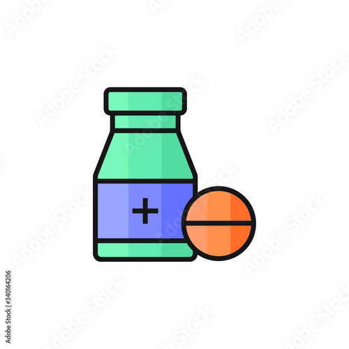 medicine icon vector filled outline design isolated on white background