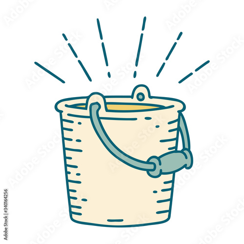 traditional tattoo style bucket of water
