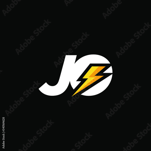 Initial Letter JO with Lightning