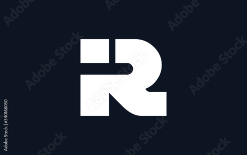 IR or RI and I, R Uppercase Letter Initial Logo Design, Vector Template