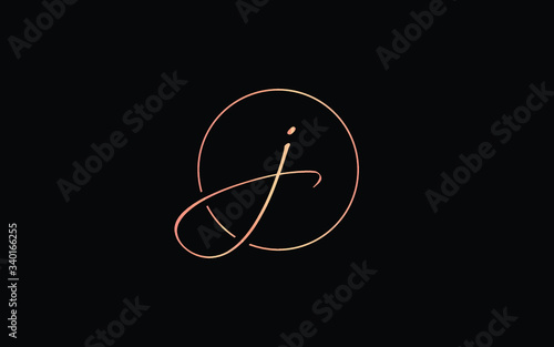 j or jj Lowercase Cursive Letter Initial Logo Design, Vector Template
