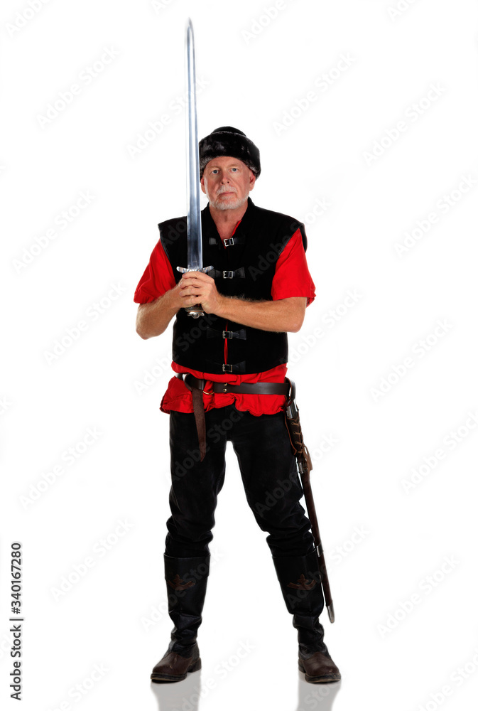 Portrait of a Viking Character On White Background Portrait of a Viking Character On White Background