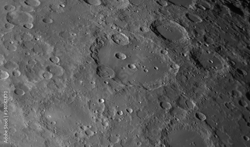 Tela Close up to the Clavius crater on Moon and other details in the backgound