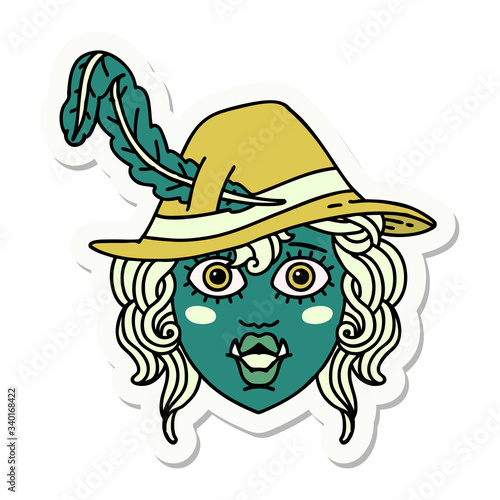 orc bard character  sticker