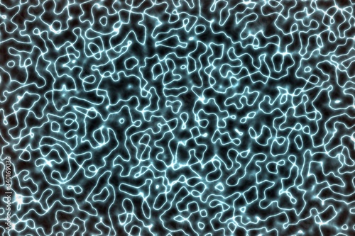 creative light blue energy lights in the damaged fluid digitally drawn background illustration
