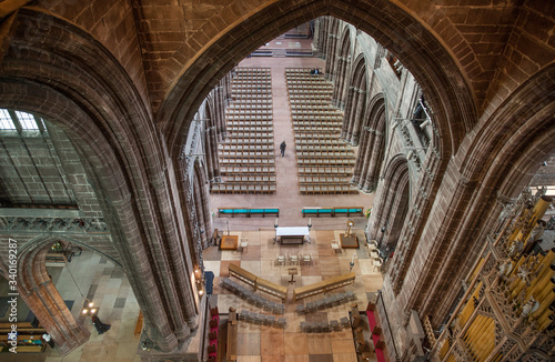 Chester Cathedral interior high view 2