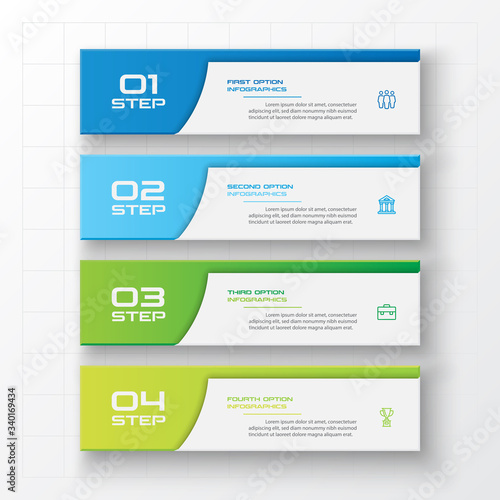 Business infographics template 4 steps rectangle,Vector illustration.