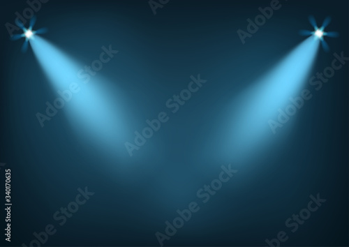 Illuminated stage with bright lights