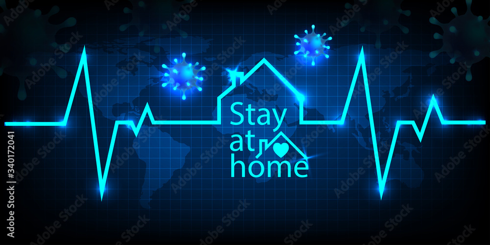 stay at home protect coronavirus banner  using as background and wallpaper.