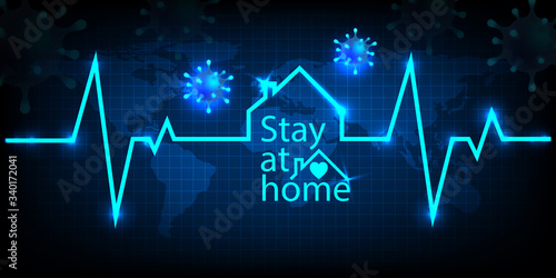 stay at home protect coronavirus banner  using as background and wallpaper.