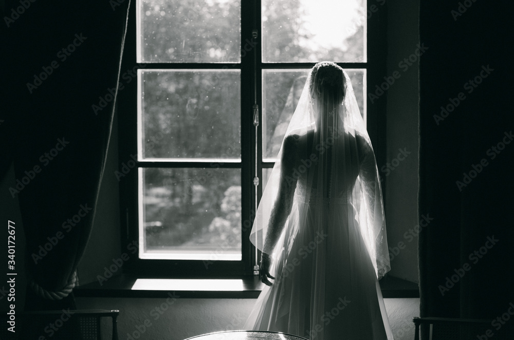 Waiting bride black and white Waiting bride black and white
