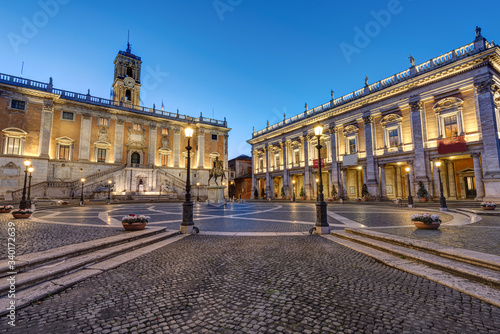 Photography The Piazza del Campidoglio on the Capitoline Hill in Rome at dawn