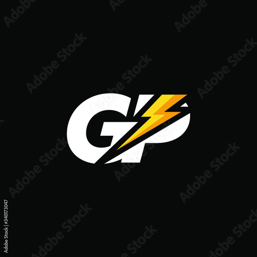 Initial Letter GP with Lightning