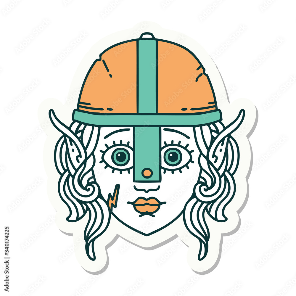 elf fighter character face sticker elf fighter character face sticker