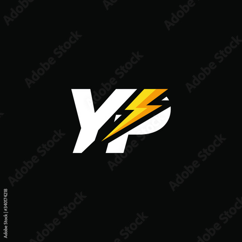 Initial Letter YP with Lightning