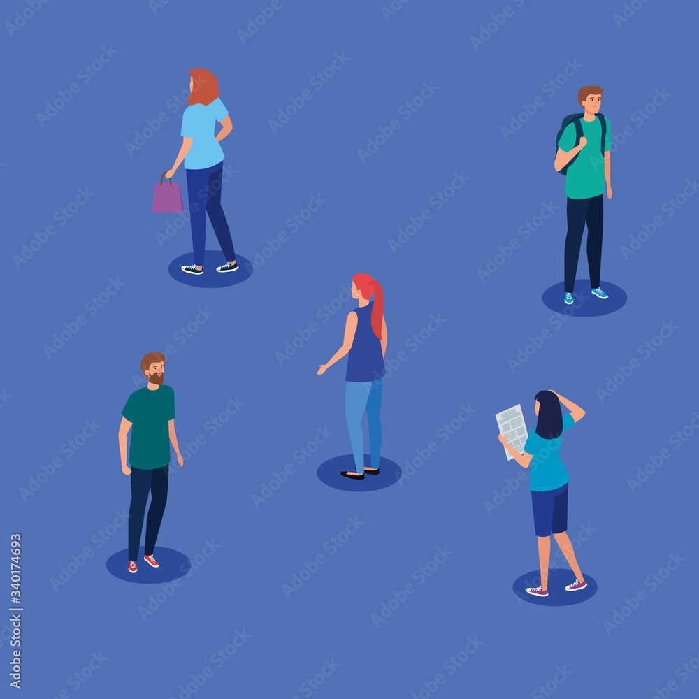 campaign of social distancing for covid 19 with people vector illustration design campaign of social distancing for covid 19 with people vector illustration design