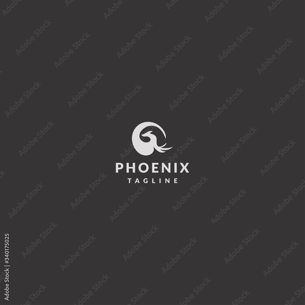 Phoenix logo template design in Vector illustration 