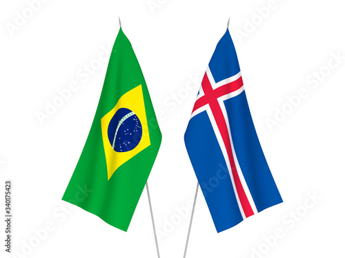 Brazil and Iceland flags