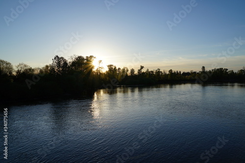 sunset on the river