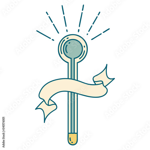 banner with tattoo style glass thermometer