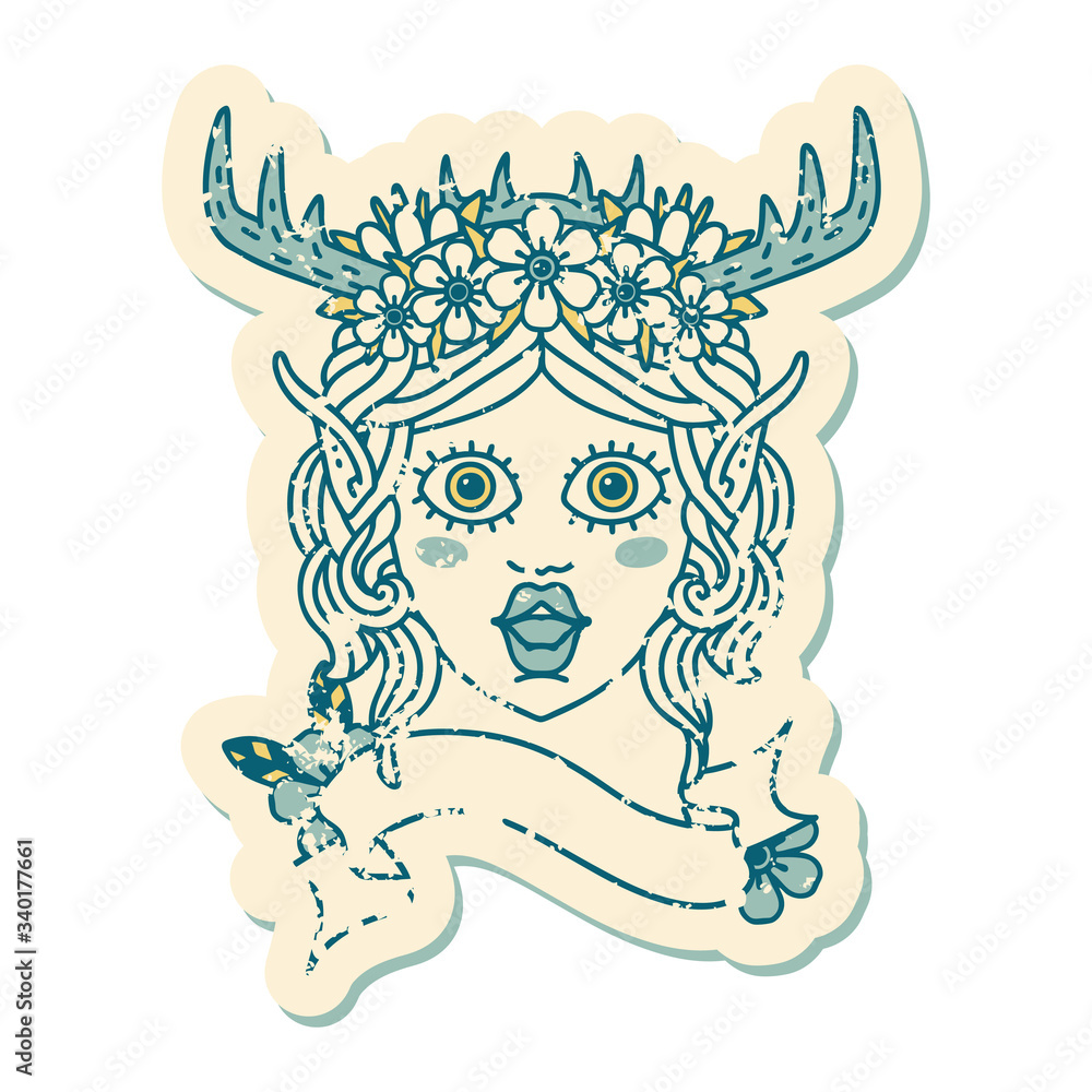 elf druid character face illustration elf druid character face illustration