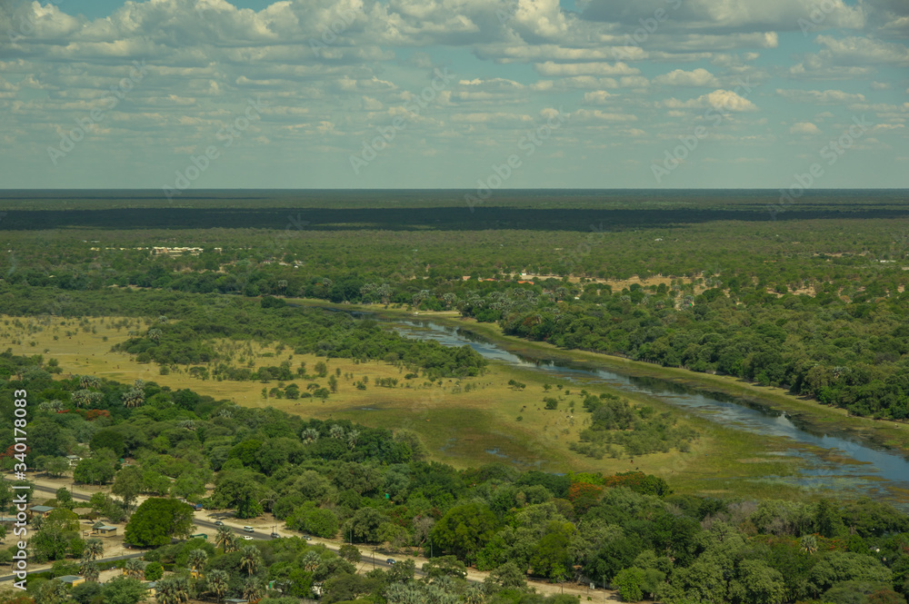 Obraz premium Botswana landscape from the air shows its many waterways and its natural beauty