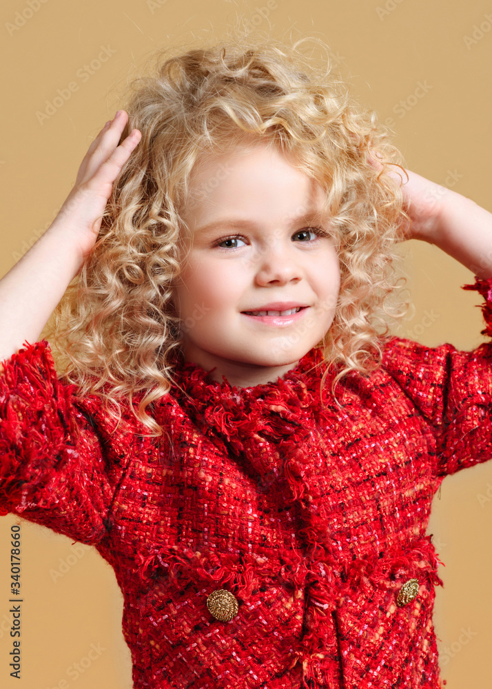 portrait of little model girl in studio portrait of little model girl in studio