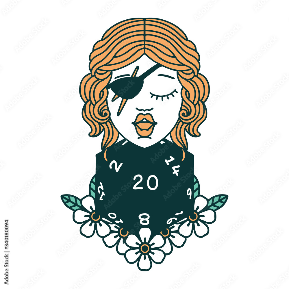 human rogue with natural twenty dice roll illustration human rogue with natural twenty dice roll illustration
