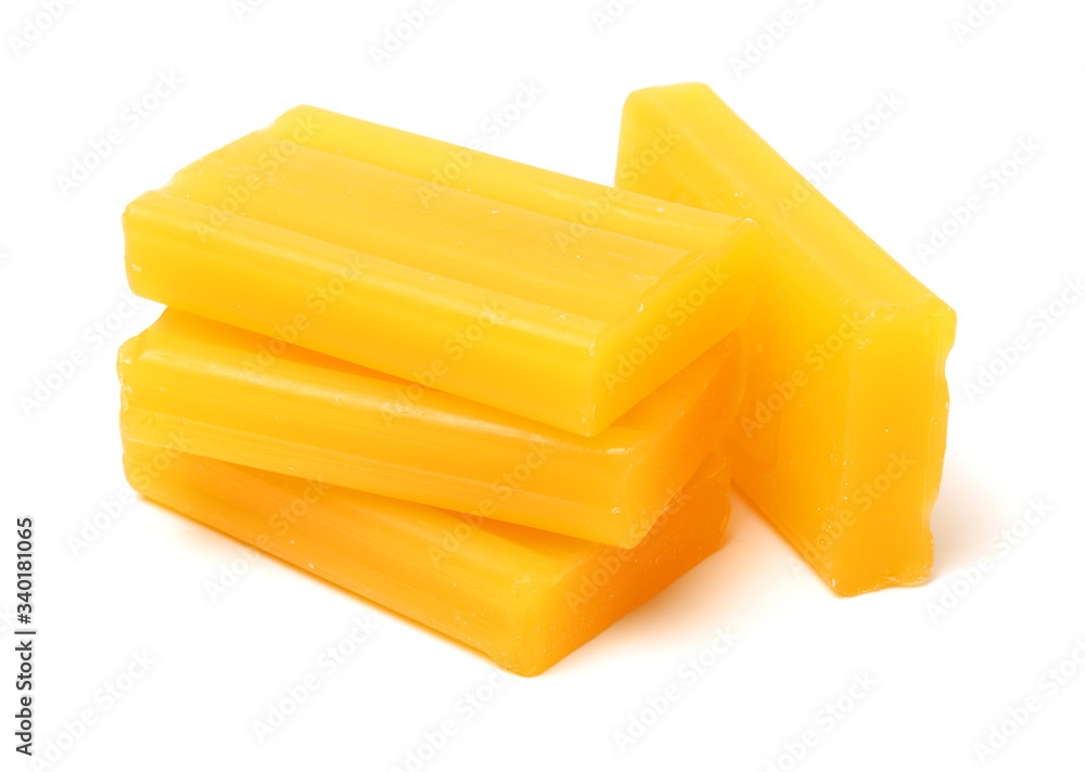 Yellow soap isolated on white background Yellow soap isolated on white background