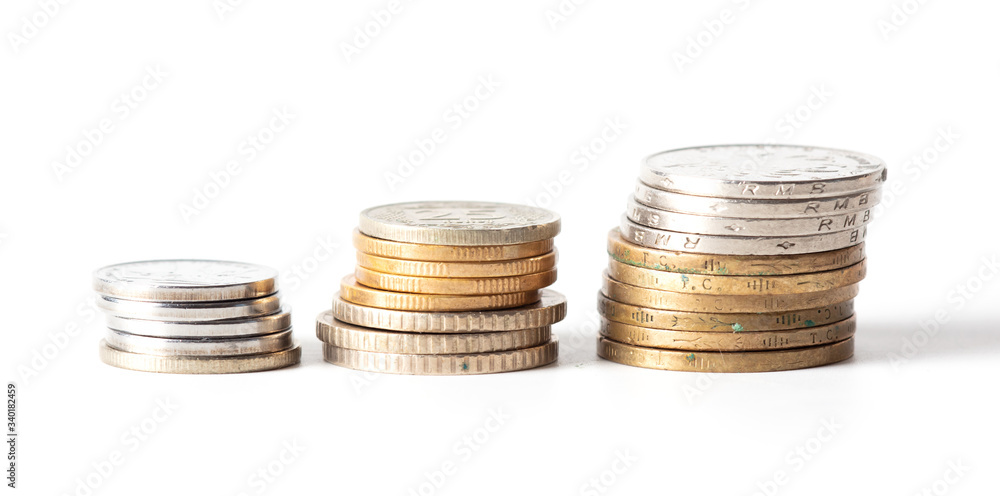 Coins isolated on a white background. Coins isolated on a white background.