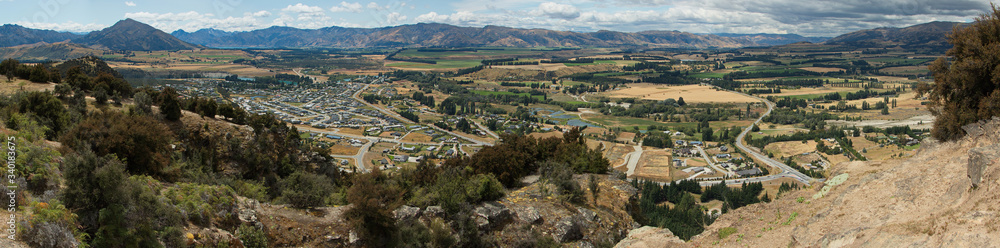 custom made wallpaper toronto digitalView of Wanaka from Mount Iron in Otago on South Island of New Zealand
