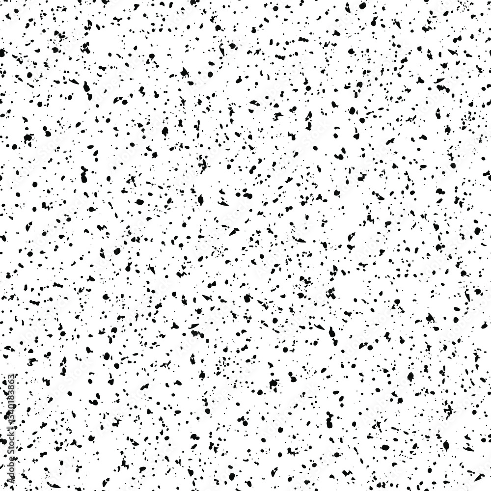Grainy seamless pattern, texture, background. Black speckles, spots.