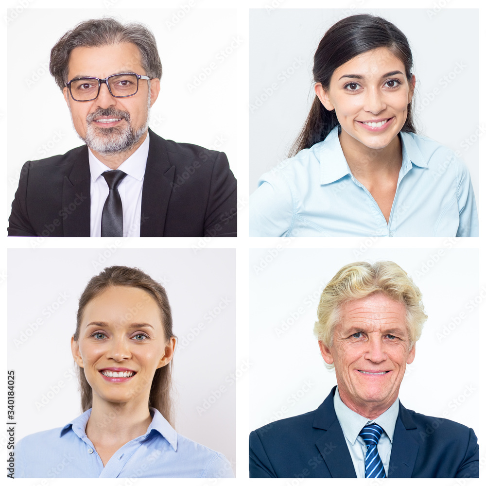Set of men and women wearing formal clothes employment portraits. Business leaders or company directors with their assistants. Successful business people concept. Set of men and women wearing formal clothes employment portraits. Business leaders or company directors with their assistants. Successful business people concept.