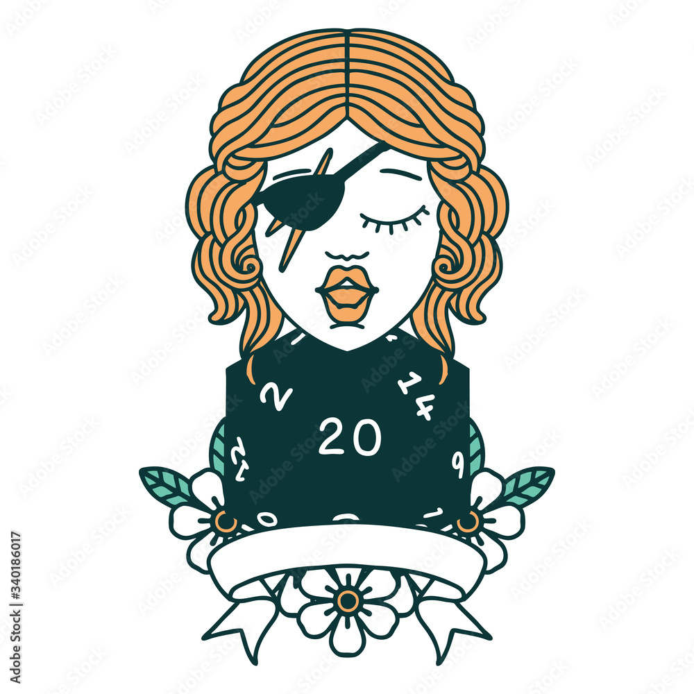 human rogue with natural 20 dice roll illustration human rogue with natural 20 dice roll illustration