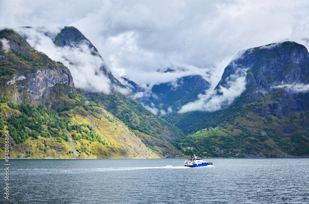 natural landscape of Flam Sognefjord in Norway natural landscape of Flam Sognefjord in Norway