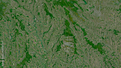 Hîncesti, Moldova - outlined. Satellite photo