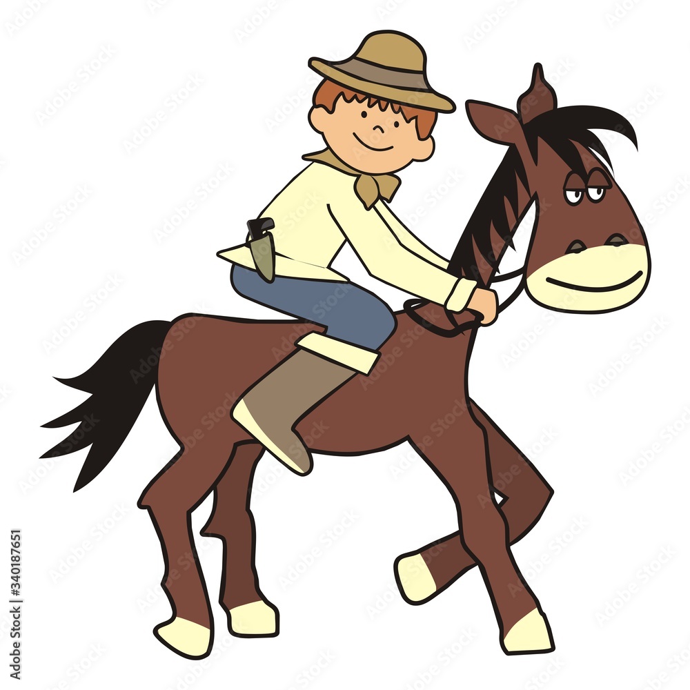 horse and boy, vector illustration horse and boy, vector illustration