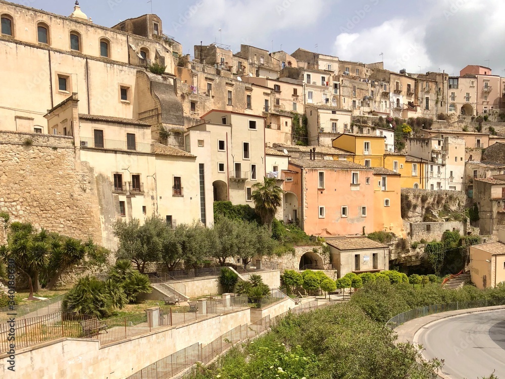 View of the old town of Ragusa, Sicily, Italy