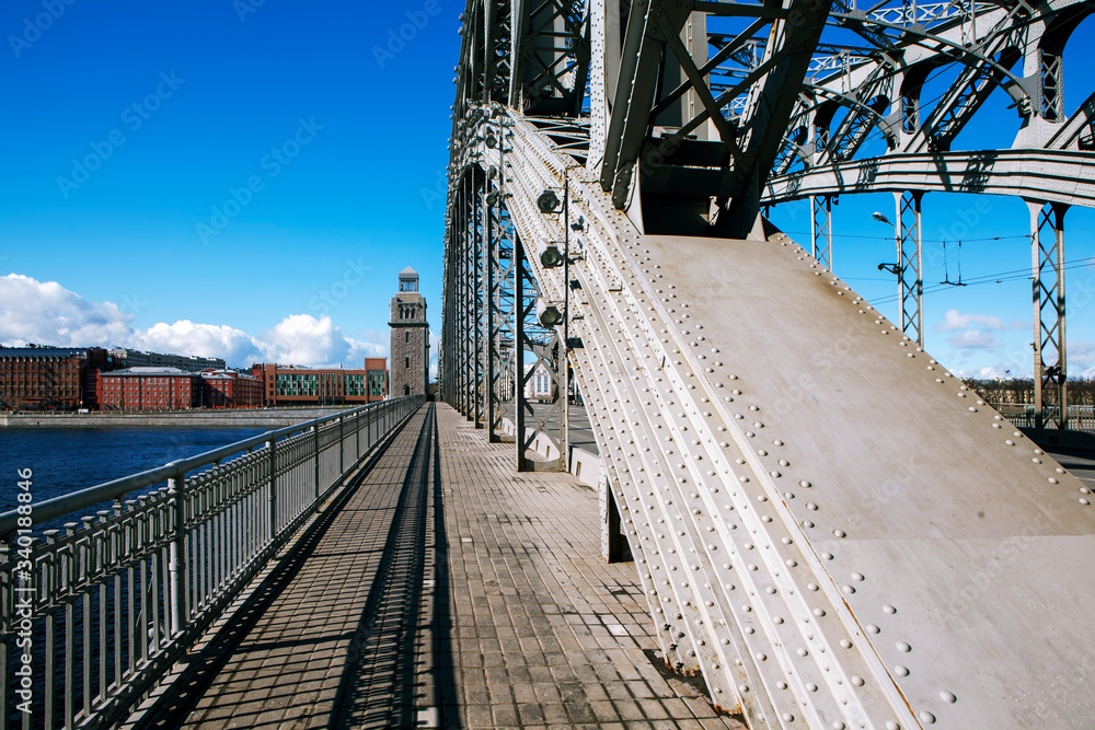 Fototapeta premium The Bolsheokhtinsky Bridge (Emperor Peter the Great). St. Petersburg. Russia