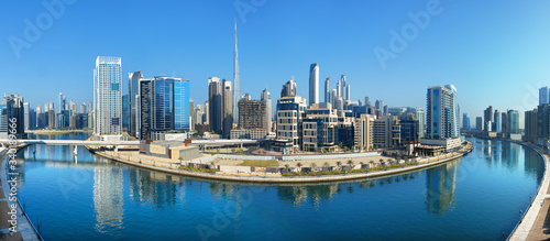 Amazing view on Dubai futuristic skyline center  Dubai  United Arab Emirates