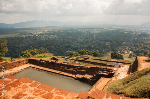 Beautiful view and sunset from Mount Sigiriya, Sri Lanka
