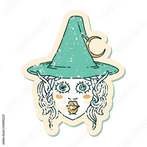 elf mage character face illustration